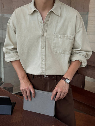 Haze Aging Fade Washed Shirt