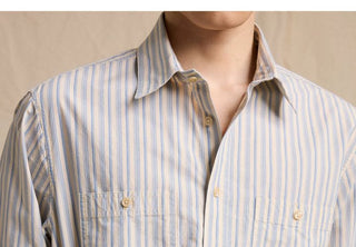 [CULTUM] Striped Pocket Work Shirt