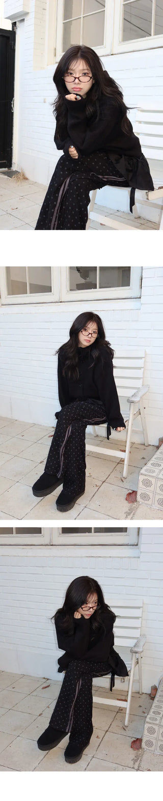Dot Wide Line Pants - 3 Colors