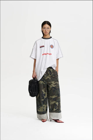 [MASONPRINCE] Reconstructed Patchwork Embroidered Tee