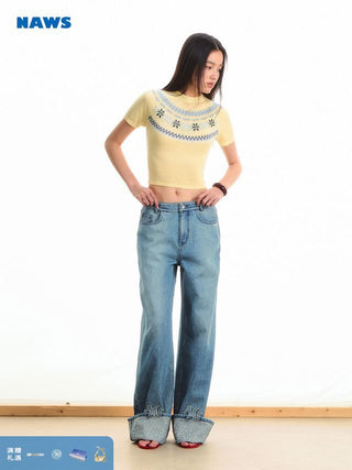 [NOTAWEAR] Fair Isle Knit T-Shirt