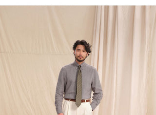 [CULTUM] Imperial Collar Herringbone Flannel Shirt