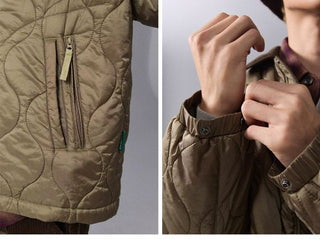 [Monterest] Quilted Coach Jacket with Corduroy Collar