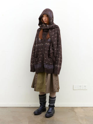 [NeverSeez] Fair Isle Wool Blend Cardigan