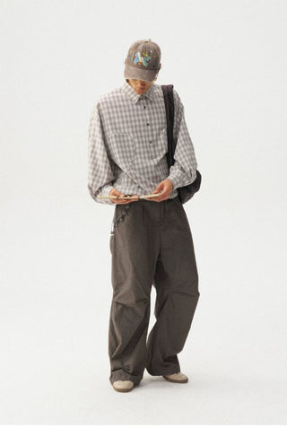 [Monterest] Enzyme Washed Wide Leg Work Pants