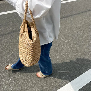 rectangle straw tote bag