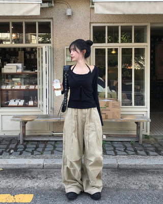 [2-way] Carpenter Tucked Wide Pants