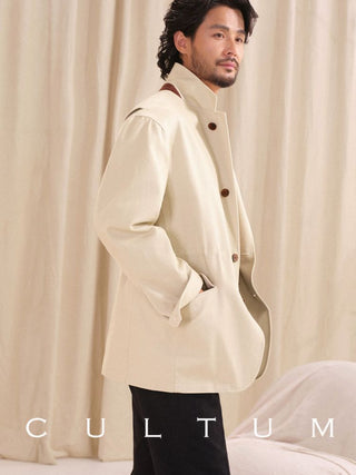 [CULTUM] Washed Cotton Twill Lapel Jacket