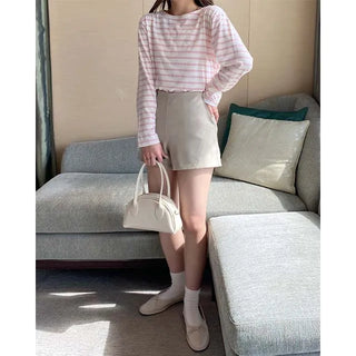 haru stripe boat neck T
