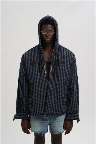 [MASONPRINCE] Embroidered Plaid Jacket