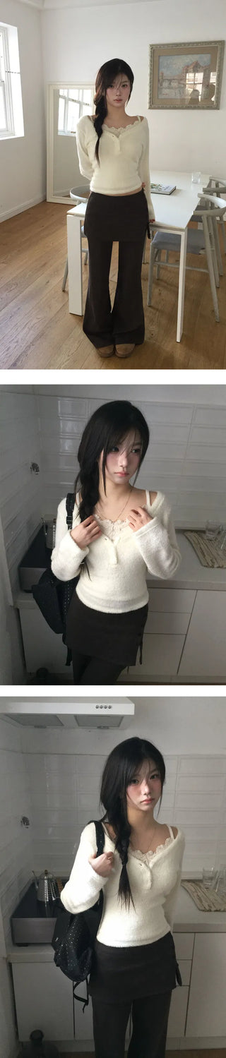 Corey Heartneck Fleece-lined Knitwear - 3 Colors
