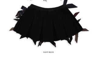[Moromoro2] Multi-Bow Irregular Pleated Mini  Skirt