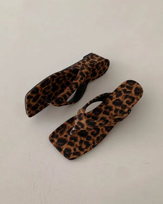 [3 colors] Square wedge beach sandal slippers