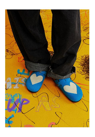 CONP Heart Closed Toe Slides (Blue)