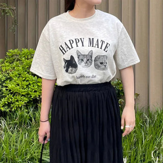 Happy Cat Short-Sleeved T-Shirt