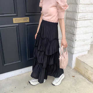 Can-can frill long skirt