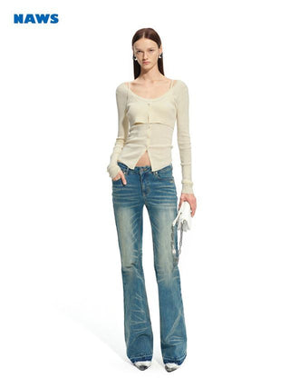 [NOTAWEAR] Layered Cami Knit Cardigan