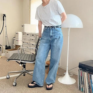 Loose wide denim pants