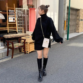 Turtleneck knit dress