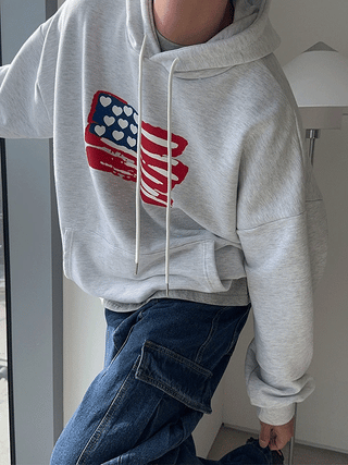 Heart American Flag Hoodie
