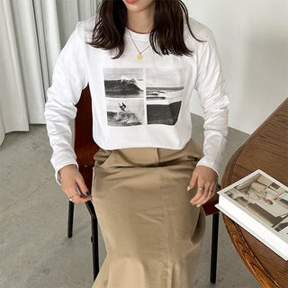Surfing print T-shirt