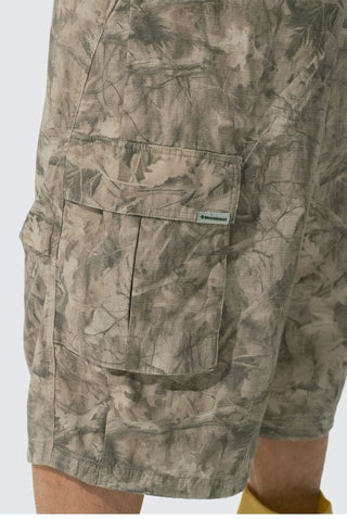 [Monterest] Washed Cotton Cropped Cargo Shorts