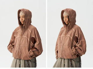 [Monterest] Washed 4-Way Stretch Mesh Hooded Jacket