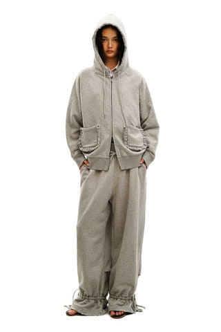 [Moromoro2] Combed Cotton Lace Hoodie &  Sweatpants