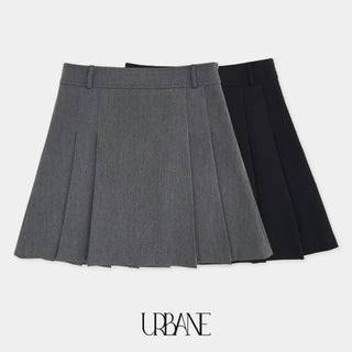 Mitsu Pintuck Pleated A-Line Mini Skirt