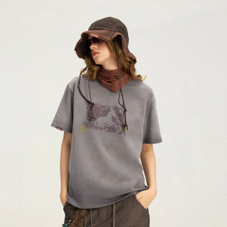 [Monterest] Unicorn Print Washed Cotton T-Shirt