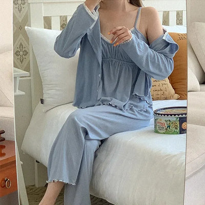 [set] Ribbed Sweatshirt Set