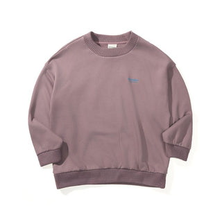[Monterest] Fleece-Lined Logo Print Crewneck Sweatshirt