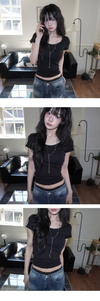 MOMU BASIC U-neck Short Sleeve T-shirt - 5 colors