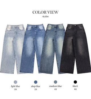 Nerdy Catbrush Faded Wide Pants - 4 Colors