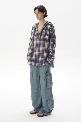 [MASONPRINCE] Lightweight Cotton Plaid Shirt