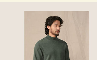 [CULTUM] Cashmere Blend Mock Neck Sweater