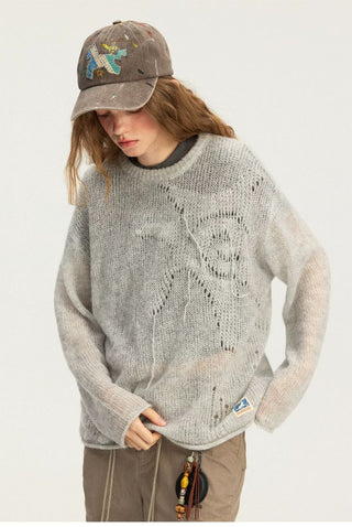 [Monterest] Mohair Blend Openwork Starfish Sweater