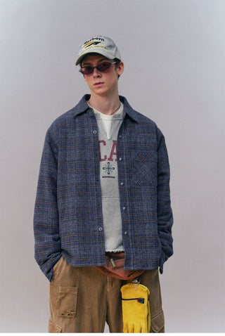 [Monterest] Quilted Padded Check Shirt Jacket