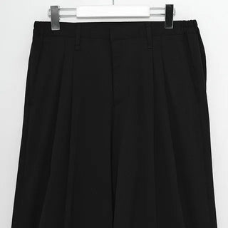 high waist pintuck wide slacks