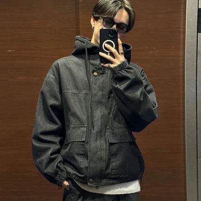 (Unisex) Hooded Denim Jumper