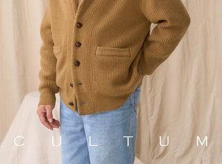 [CULTUM] Wool Shawl Collar Cardigan
