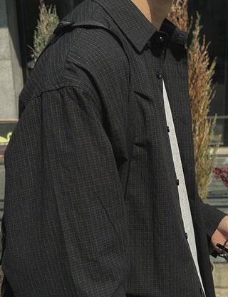 Minimal Oversized Check Shirt (2 colors)