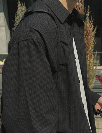 Minimal Oversized Check Shirt (2 colors)