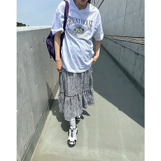 Checked cantan skirt