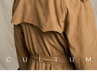 [CULTUM] Faux Suede Trench Coat