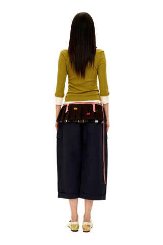 [Moromoro2] Layered Henley Top with Contrast  Trim