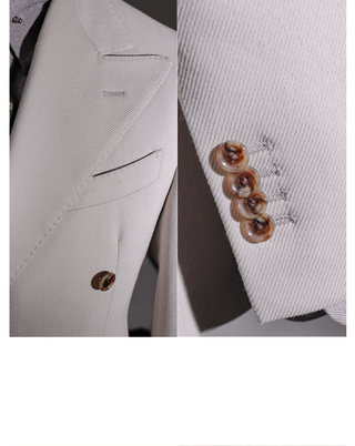 [CULTUM] Double-breasted Peak Lapel Suit Set