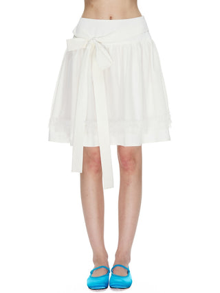 [NECY] Mimora Bow Tie Lace Midi Skirt