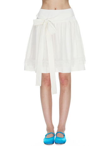 [NECY] Mimora Bow Tie Lace Midi Skirt