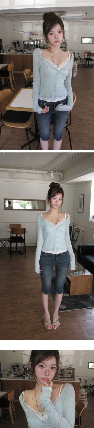 Origin Denim Shirred Capri Pants